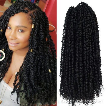 Popular Passion Twist 12"18inch  Black Hair Bundles Soft Synthetic Water Wave Crochet Braiding Hair with High Temperature Fiber